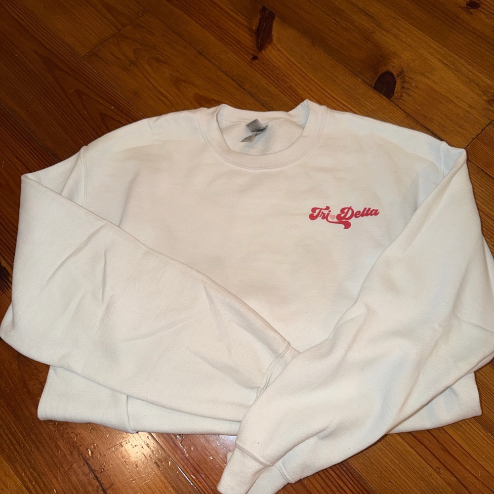 Tri Delta White Crewneck Sweatshirt